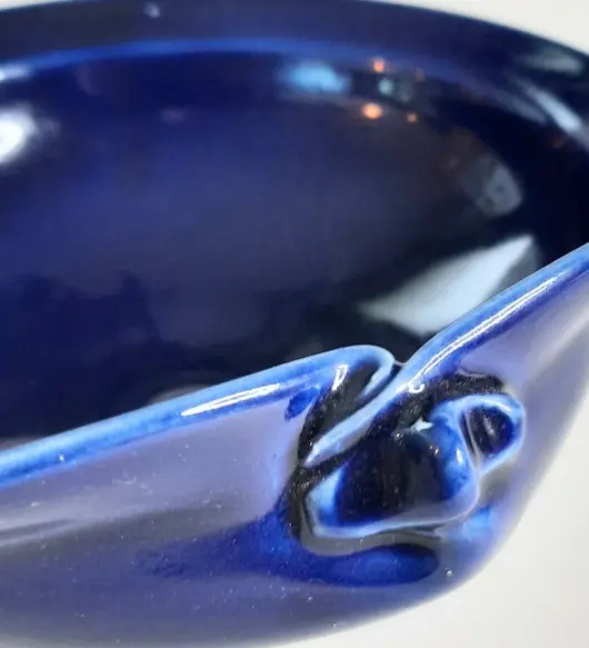 Handmade Art Studio Cobalt Blue Glazed Ceramic Bowl – 6.5"x2.5"