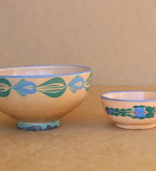 Antique Primitive Redware Bowl – Handcrafted Early 20th Century