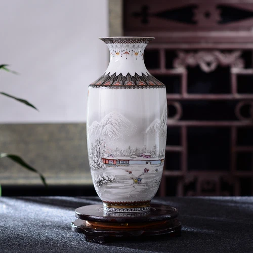 Antique Jingdezhen Ceramic Vintage Vase – Snow Flower Design