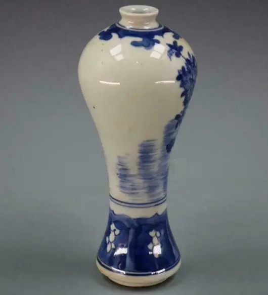 Antique Blue and White Porcelain Mei Bottle Vase